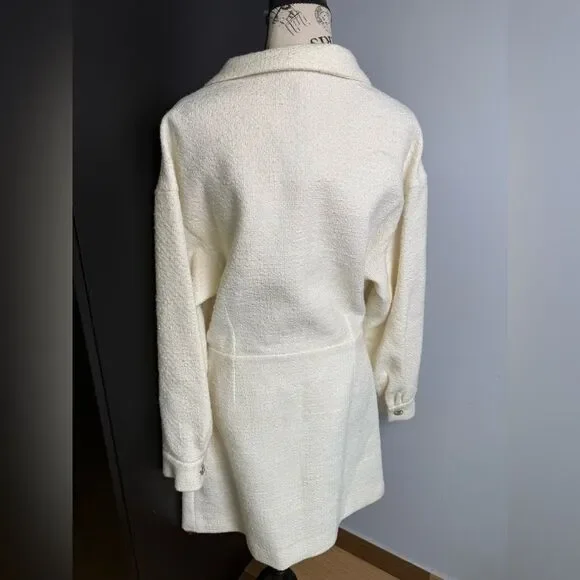 Maje textured tweed dress with open front NWT Size 42= XL